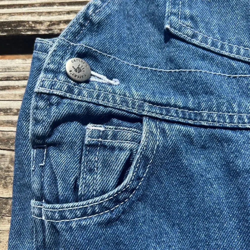 Vintage 90s Carters John Lennon Denim Overalls 9M Unisex Baby Carpenter Cotton